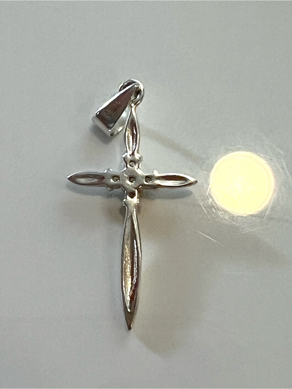 Silver 925 Cross Pendant with Clear Stones - Elegant Women's Jewelry - Picture 6 of 8